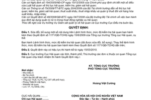 Quyết định 437/QĐ-TCHQ sửa đổi Quy trình thủ tục hải quan hàng hóa xuất khẩu, nhập khẩu thương mại