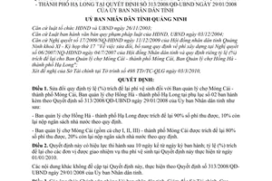 Quyết định 639/2010/QĐ-UBND sửa đổi Quyết định 313/2008/QĐ-UBND