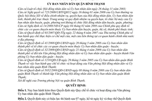 Quyết định 02/2010/QĐ-UBND  Quy chế tổ chức hoạt động Văn phòng Ủy ban nhân dân quận Bình Thạnh