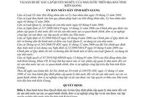 Quyết định 11/2010/QĐ-UBND  phân cấp quản lý tài sản nhà nước