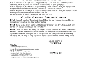 Thông tư 09/2010/TT-BGDĐT Quy chế Học viên các trường đại học, cao đẳng trung cấp chuyên nghiệp hình thức vừa làm vừa học