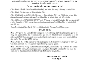 Quyết định 669/QĐ-UBND năm 2010 ủy quyền cấp giấy chứng nhận quyền sử dụng đất Cần Thơ
