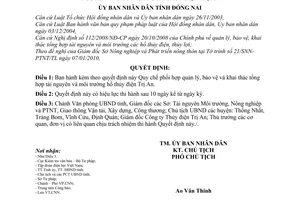 Quyết định 15/2010/QĐ-UBND Quy chế phối hợp quản lý, bảo vệ khai thác tổng hợp tài nguyên môi trường hồ thủy điện Trị An