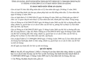 Quyết định 09/2010/QĐ-UBND chức năng nhiệm vụ quyền hạn cơ cấu Sở Nội vụ An Gian