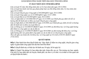 Quyết định 08/2010/QĐ-UBND Quy định thẩm tra công nghệ, chuyển giao công nghệ