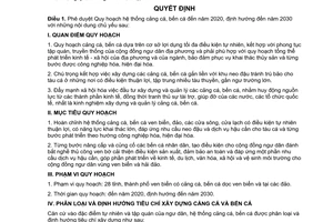 Quyết định 346/QĐ-TTg phê duyệt Quy hoạch hệ thống cảng cá, bến cá đến năm 2020, định hướng đến năm 2030