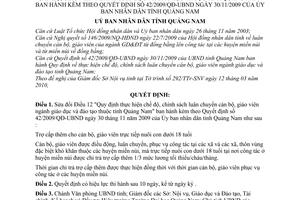Quyết định 05/2010/QĐ-UBND sửa đổi Quyết định 42/2009/QĐ-UBND chế độ, chính sách