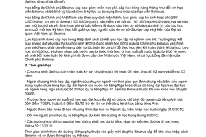 Thông báo 110/TB-BGDĐT tuyển sinh đi học tại Cộng hòa Belarus năm 2010 do Bộ Giáo dục và Đào tạo ban hành