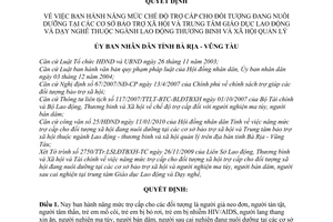 Quyết định 11/2010/QĐ-UBND nâng mức chế độ trợ cấp đối tượng đang nuôi dưỡng