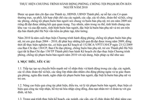 Kế hoạch 32/KH-UBND  Chương trình hành động phòng, chống tội phạm buôn