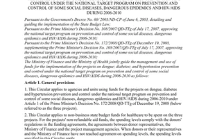 No. 36/2010/TTLT-BTC-BYT guiding the management and use of funds