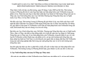 Thông báo 1688/TB-BNN-VP ý kiến kết luận Thứ trưởng Lương Lê Phương