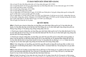 Quyết định 03/2010/QĐ-UBND chuyển giao chứng thực các hợp đồng, giao dịch