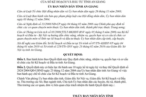 Quyết định 12/2010/QĐ-UBND chức năng nhiệm vụ quyền hạn cơ cấu Sở Kế hoạch Đầu tư An Giang