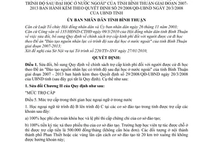 Quyết định 12/2010/QĐ-UBND sửa đổi chính sách trợ cấp kinh phí