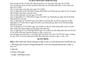 Quyết định 08/2010/QĐ-UBND điều chỉnh mức thu phí trông giữ xe đạp, xe máy, ô tô