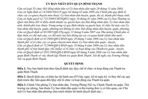 Quyết định 03/2010/QĐ-UBND Quy chế tổ chức hoạt động Thanh tra quận Bình Thạnh