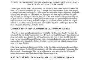 Chỉ thị 367/CT-TTg Thực hiện Luật Cơ quan đại diện nước Việt Nam ở nước ngoài