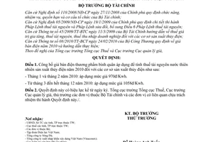 Quyết định 588/QĐ-BTC công bố giá bán điện thương phẩm bình quân áp dụng để tính thuế tài nguyên nước thiên nhiên sản xuất thủy điện