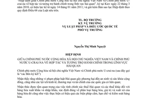 Thông báo hiệu lực Hiệp định hợp tác và tương trợ hành chính