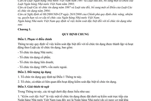 Thông tư 08/2010/TT-NHNN  kiểm soát đặc biệt tổ chức tín dụng