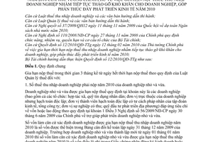 Thông tư 39/2010/TT-BTC hướng dẫn Quyết định 12/2010/QĐ-TTg  gia hạn nộp thuế thu nhập doanh nghiệp