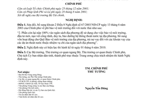 Nghị định 26/2010/NĐ-CP sửa đổi Nghị định 67/2003/NĐ-CP  phí bảo vệ môi trường nước thải