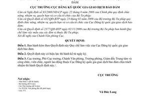 Quyết định 25/QĐ-CĐMDN Quy chế làm việc Cục Đăng ký quốc gia giao dịch bảo đảm
