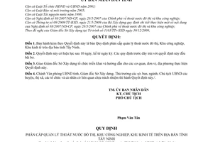 Quyết định 10/2010/QĐ-UBND phân cấp quản lý thoát nước đô thị,