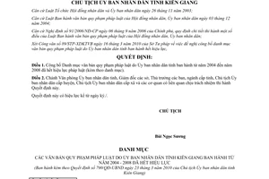 Quyết định 790/QĐ-UBND năm 2010 danh mục văn bản quy phạm hết hiệu lực Kiên Giang