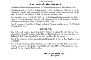 Quyết định 14/2010/QĐ-UBND chi đón tiếp thăm hỏi chúc mừng Bình Thuận