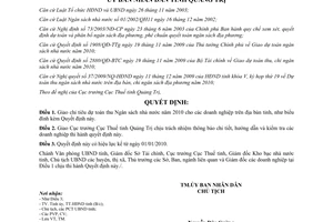 Quyết định 07/2010/QĐ-UBND giao dự toán thu NSNN 2010 cho doanh nghiệp Quảng Trị