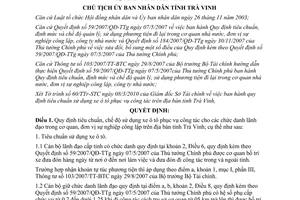 Quyết định 474/QĐ-UBND 2010 tiêu chuẩn chế độ sử dụng xe ô tô phục vụ công tác Trà Vinh