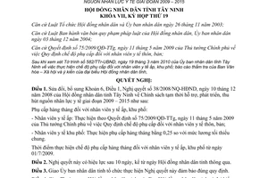 Nghị quyết 08/2010/NQ-HĐND sửa đổi hỗ trợ phát triển thu hút nguồn nhân lực y tế Tây Ninh