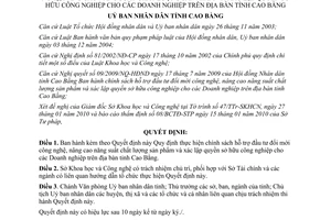Quyết định 418/2010/QĐ-UBND đổi mới công nghệ nâng cao chất lượng sản phẩm Cao Bằng