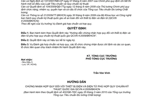 Quyết định 402/QĐ-TĐC  Hướng dẫn chứng nhận hợp quy thiết bị điện điện tử phù hợp quy chuẩn kỹ thuật quốc gia QCVN 4:2009/BKHCN