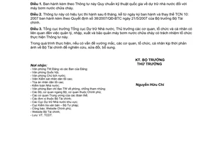 Thông tư 41/2010/TT-BTC Quy chuẩn kỹ thuật quốc gia dự trữ nhà nước máy bơm nước chữa cháy