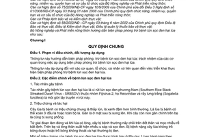 Thông tư 17/2010/TT-BNNPTNT hướng dẫn biện pháp phòng trừ bệnh lùn sọc đen hại lúa