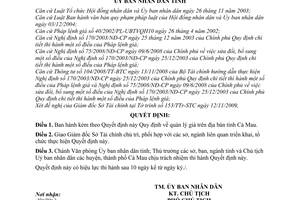 Quyết định 06/2010/QĐ-UBND  quản lý giá trên địa bàn tỉnh Cà Mau