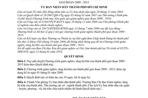 Quyết định 22/2010/QĐ-UBND phê duyệt Chương trình giảm nghèo, tăng hộ khá thành phố giai đoạn 2009 - 2015