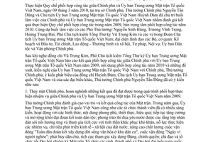 Thông báo 93/TB-VPCP  kết luận  Thủ tướng Chính phủ Nguyễn Tấn Dũng tại buổi làm việc Ủy ban Trung ương Mặt trận Tổ quốc Việt Nam