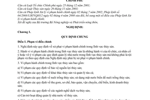 Nghị định 31/2010/NĐ-CP  xử phạt vi phạm hành chính trong lĩnh vực thủy sản