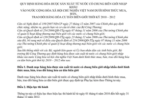 Thông tư 10/2010/TT-BCT hàng hóa được sản xuất từ nước có chung biên giới nhập khẩu vào Việt Nam dưới hình thức mua, bán, trao đổi hàng hóa