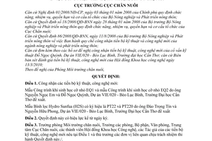 Quyết định 50/QĐ-CN-MTCN  công nhận các tiến bộ kỹ thuật, công nghệ mới