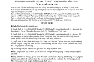 Quyết định 14/2010/QĐ-UBND thu hồi Quyết định 1246/2004/QĐ.UB