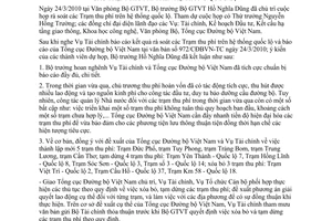 Thông báo 117/TB-BGTVT  kết luận  Bộ trưởng Bộ Giao thông vận tải Hồ Nghĩa Dũng tại cuộc họp rà soát các trạm thu phí trên hệ thống quốc