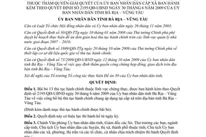 Quyết định 825/QĐ-UBND năm 2010 bãi bỏ thủ tục hành chính cấp xã Bà Rịa Vũng Tàu