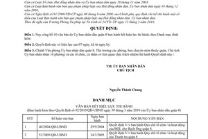 Quyết định 02/2010/QĐ-UBND công bố văn bản hết hiệu lực thi hành quận 8