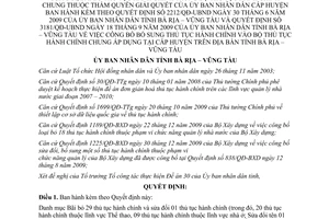 Quyết định 826/QĐ-UBND năm 2010 sửa đổi thủ tục hành chính cấp huyện Bà Rịa