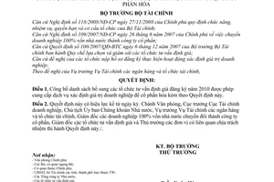 Quyết định 668/QĐ-BTC công bố danh sách tổ chức tư vấn định giá đăng ký được phép cung cấp dịch vụ xác định giá trị doanh nghiệp để cổ phần hóa